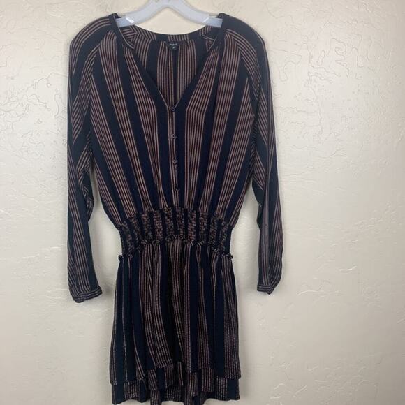 Rails Dress Stripe Black Metallic Jasmine Midas Tunic Mini Size Medium - Picture 1 of 7